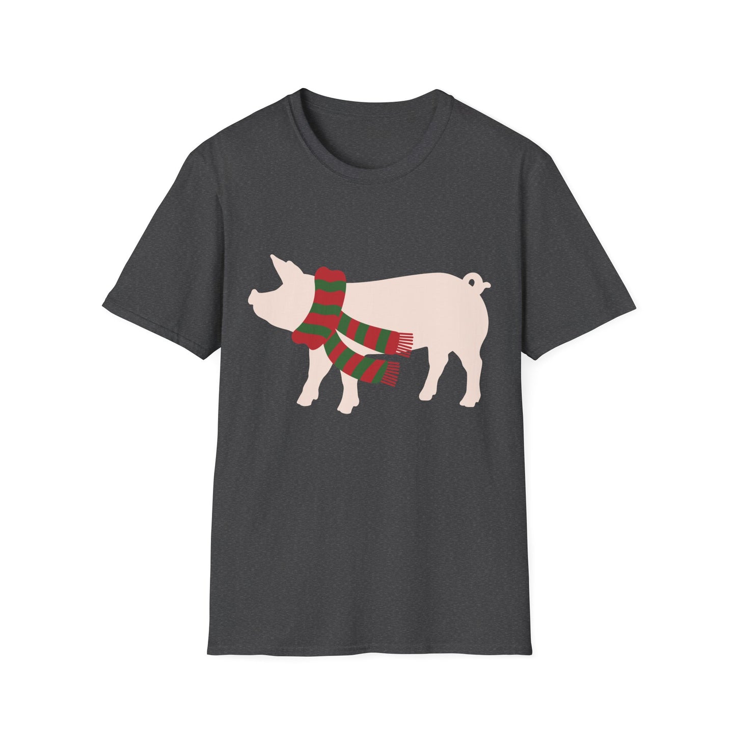 Piggy with Christmas Scarf Graphic T-Shirt