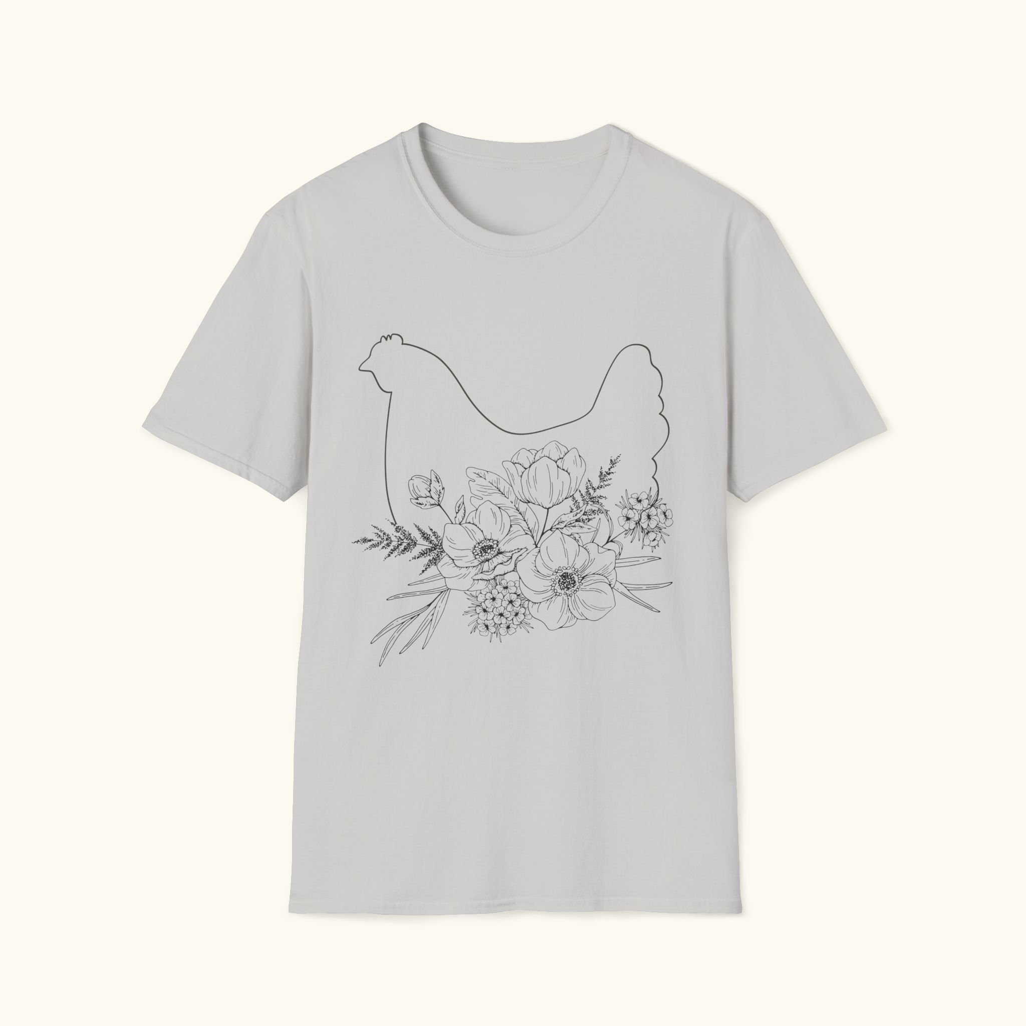 Chicken & Flowers Graphic Tee