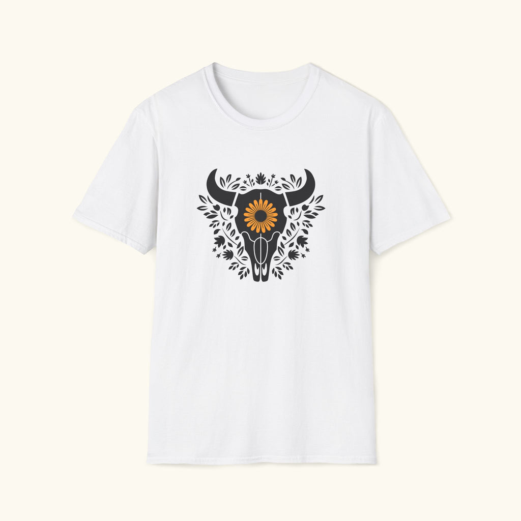 Floral Cow Skull T-Shirt