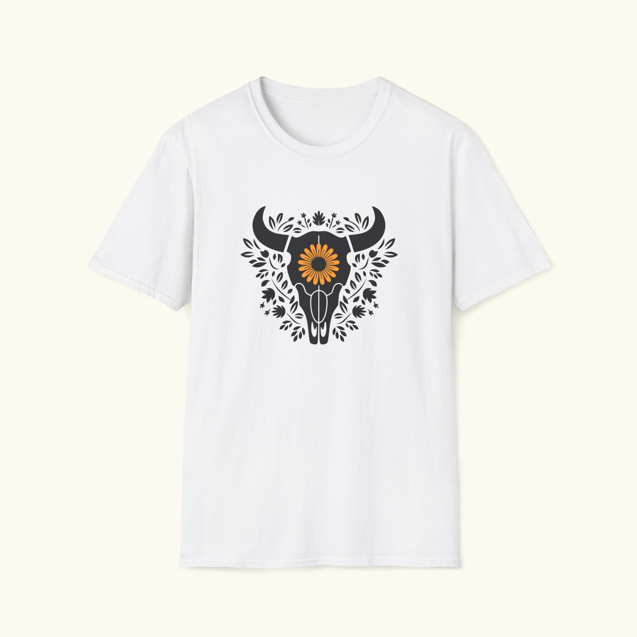 Floral Cow Skull T-Shirt