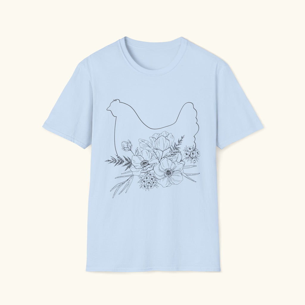 Chicken & Flowers Graphic Tee