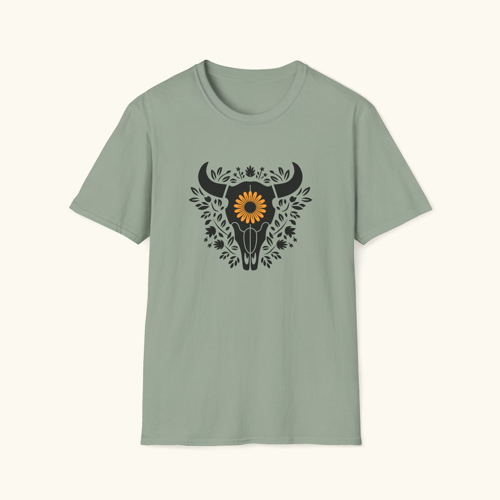 Floral Cow Skull T-Shirt