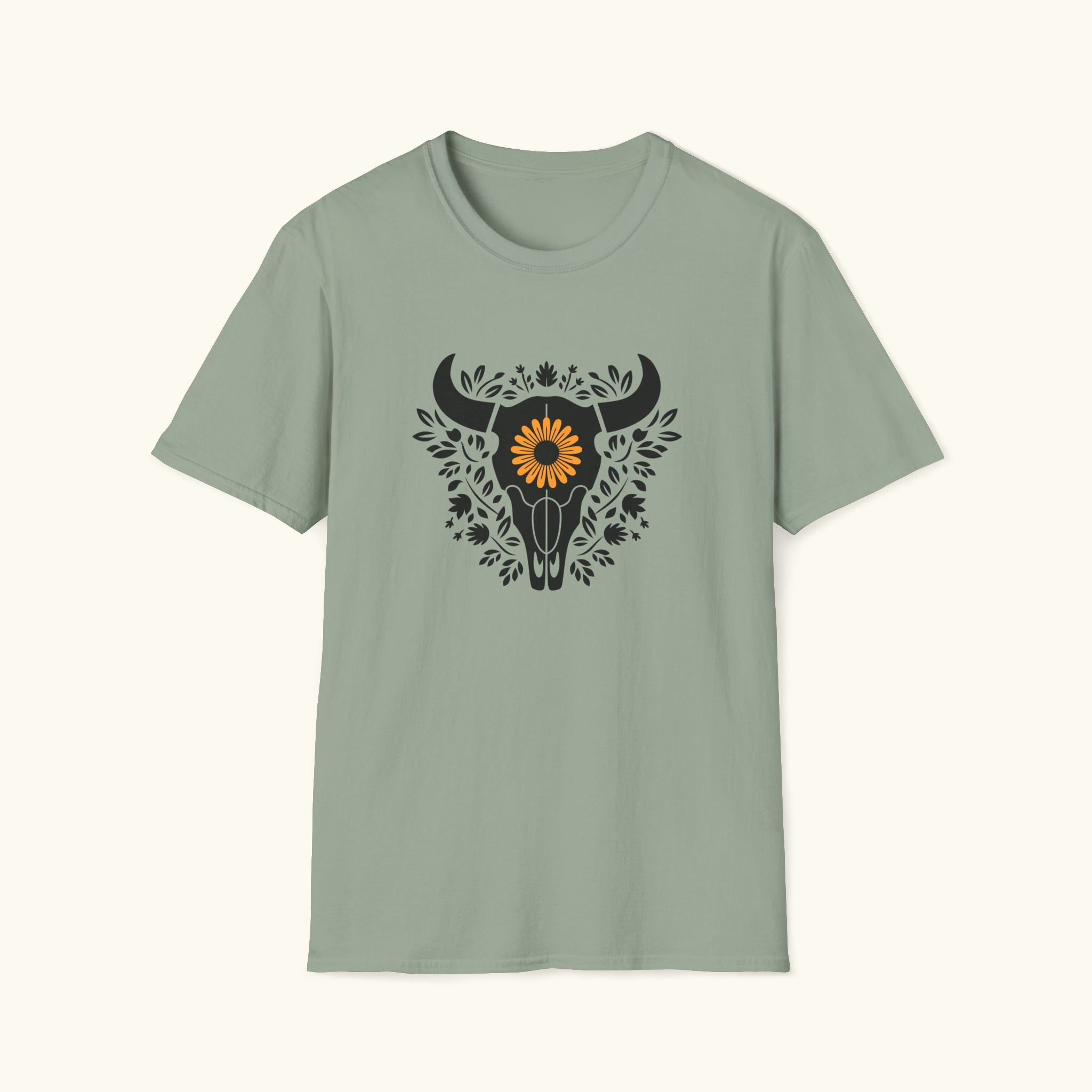 Floral Cow Skull T-Shirt