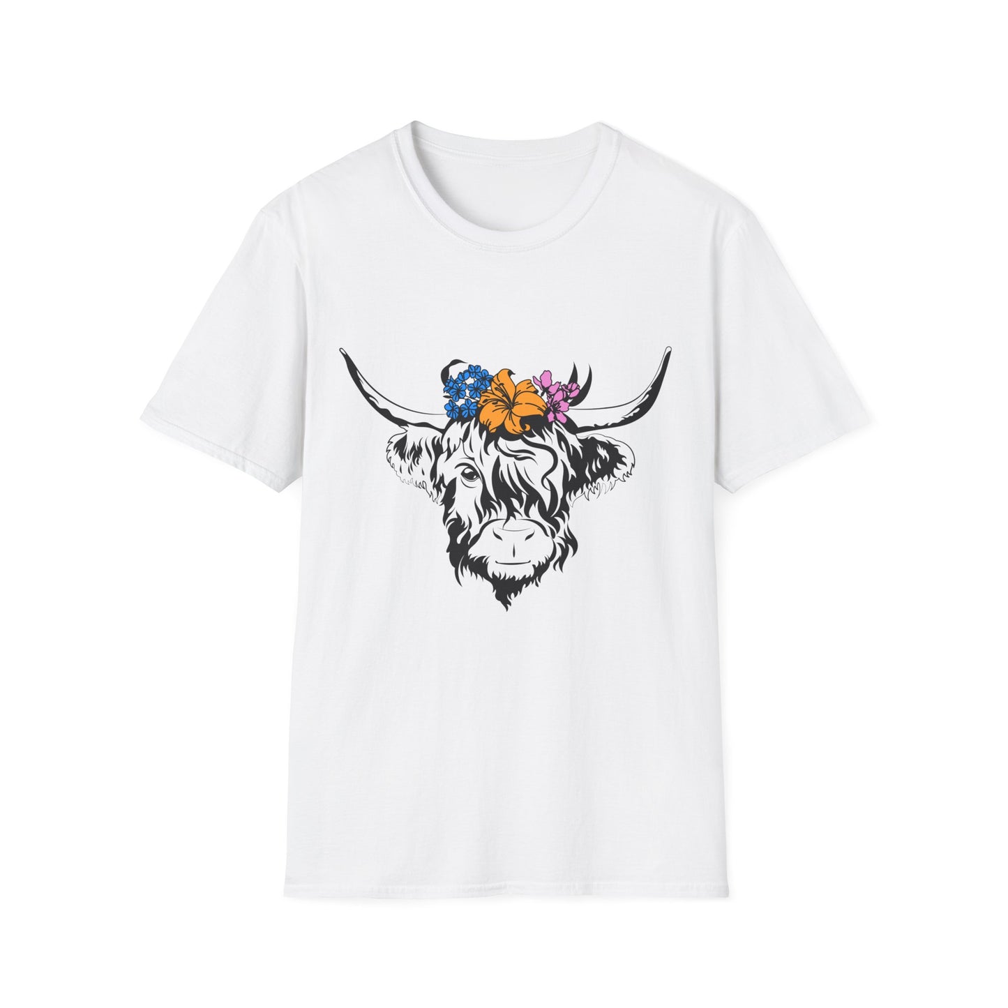 Highland Cow Floral Graphic Tee
