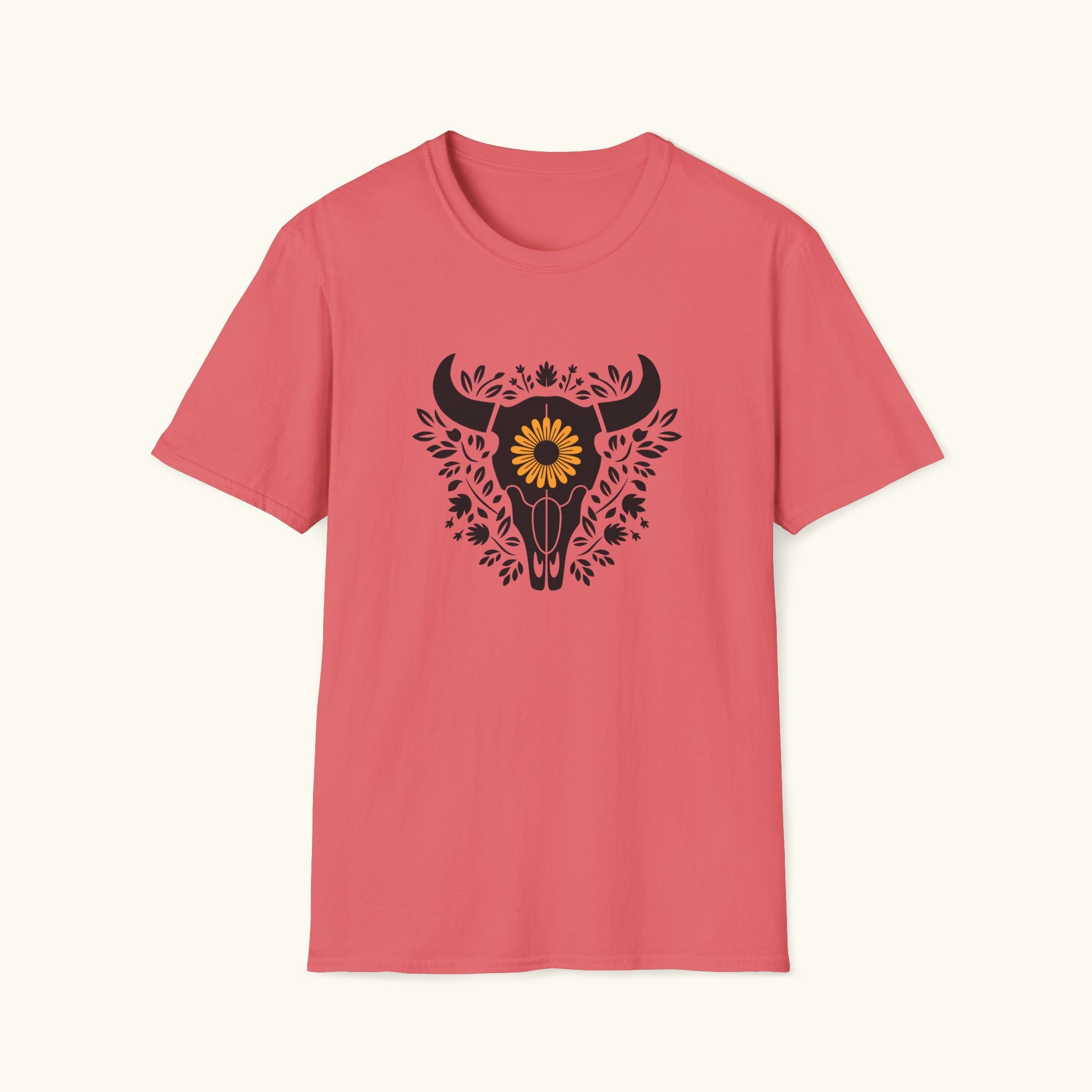 Floral Cow Skull T-Shirt