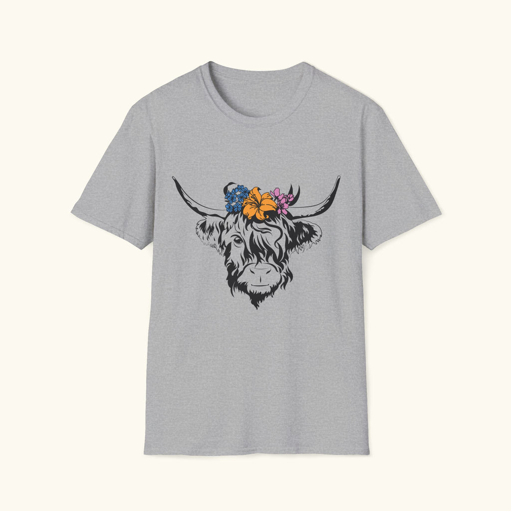 Highland Cow Floral T-Shirt