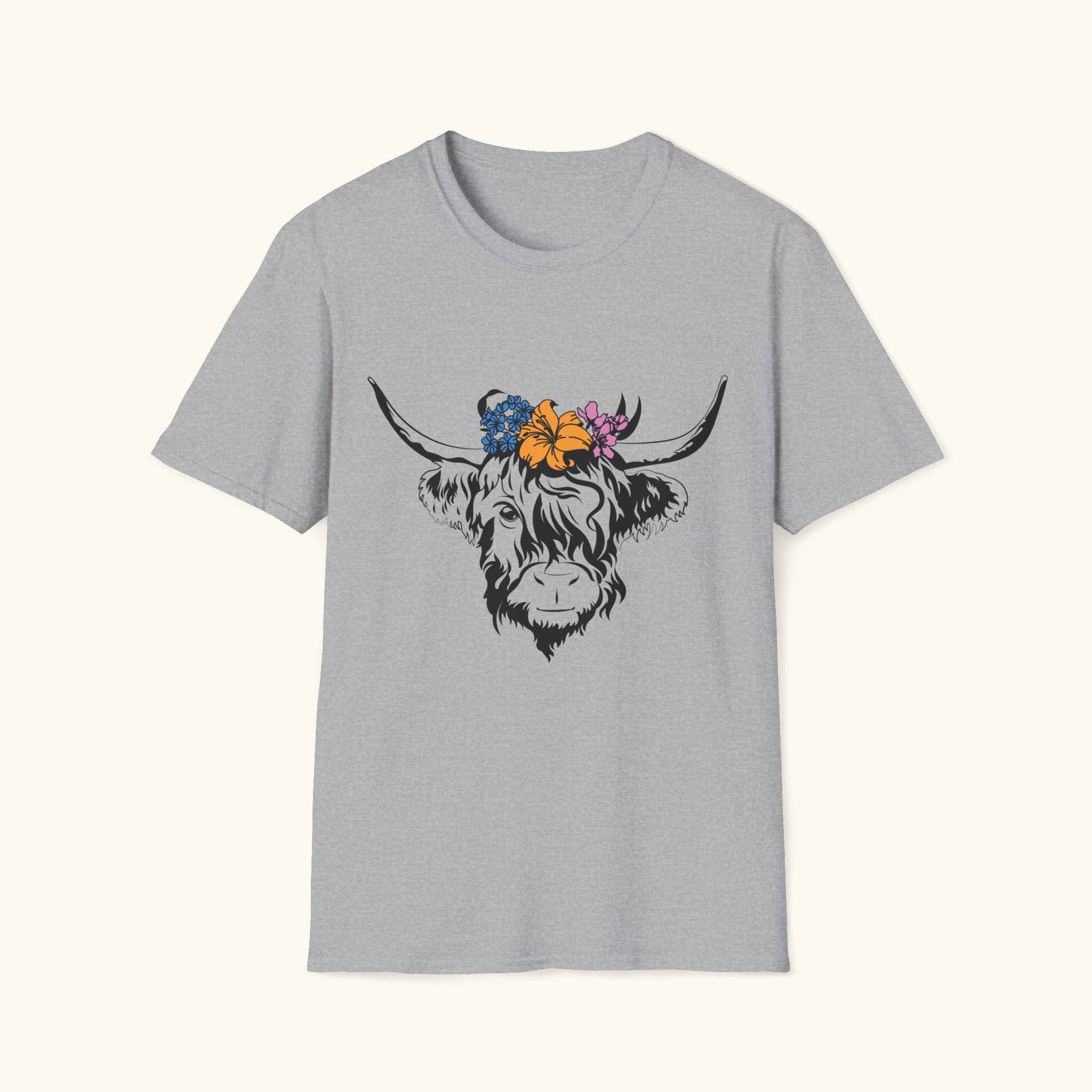 Highland Cow Floral T-Shirt
