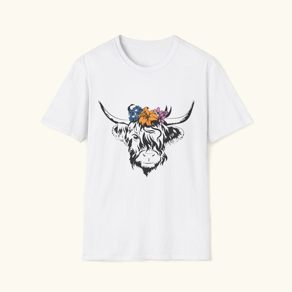 Highland Cow Floral T-Shirt