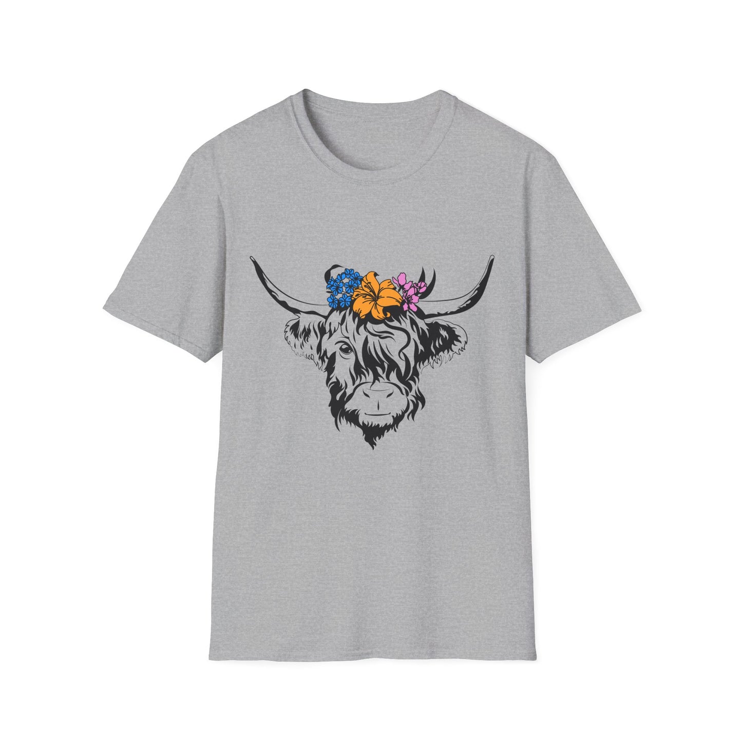Highland Cow Floral Graphic Tee