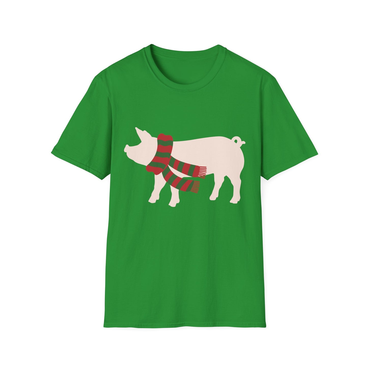 Piggy with Christmas Scarf Graphic T-Shirt
