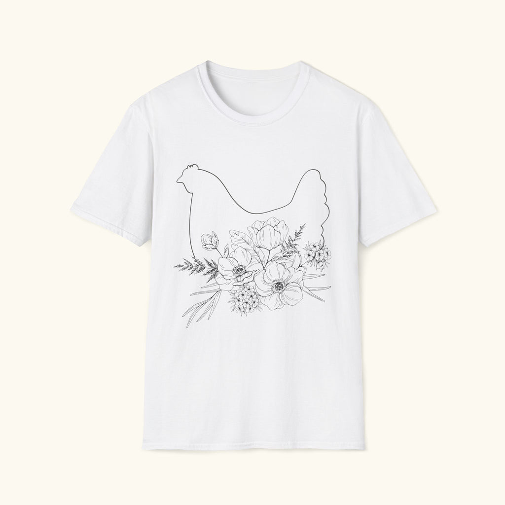 Chicken & Flowers Graphic Tee
