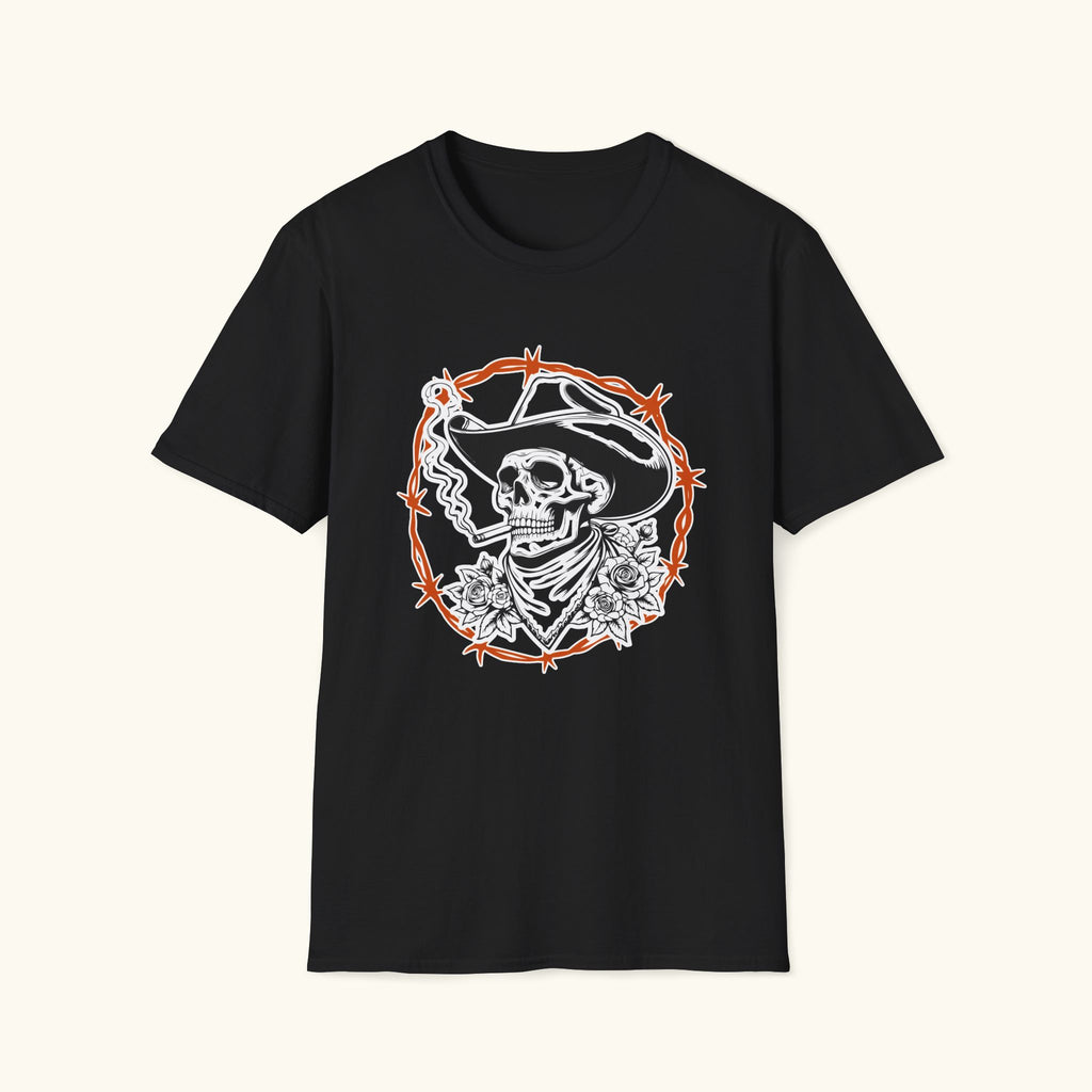 Smoking Cowboy Skull T-Shirt