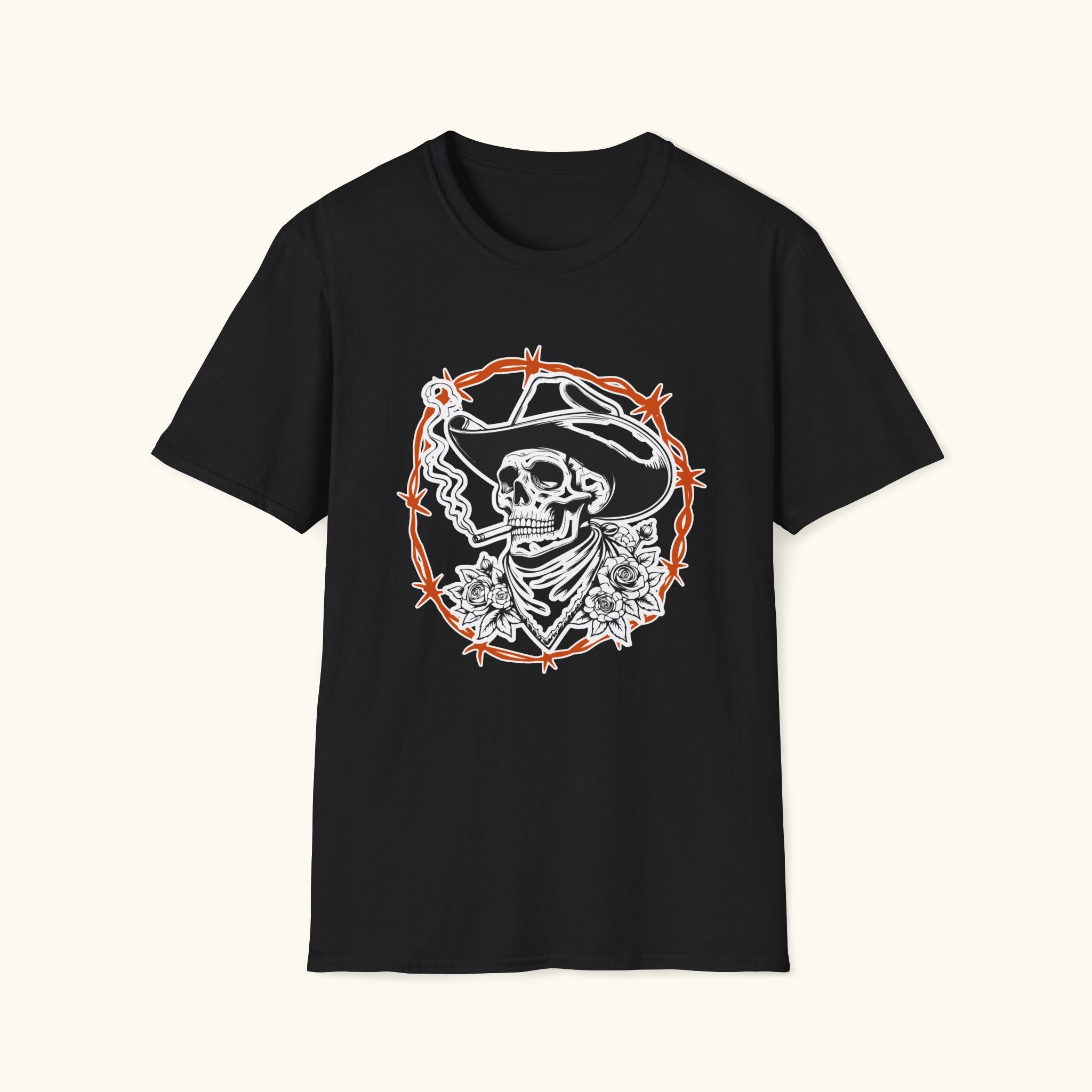 Smoking Cowboy Skull T-Shirt