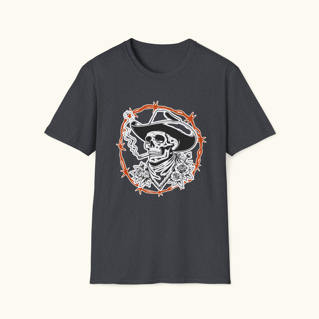 Smoking Cowboy Skull T-Shirt