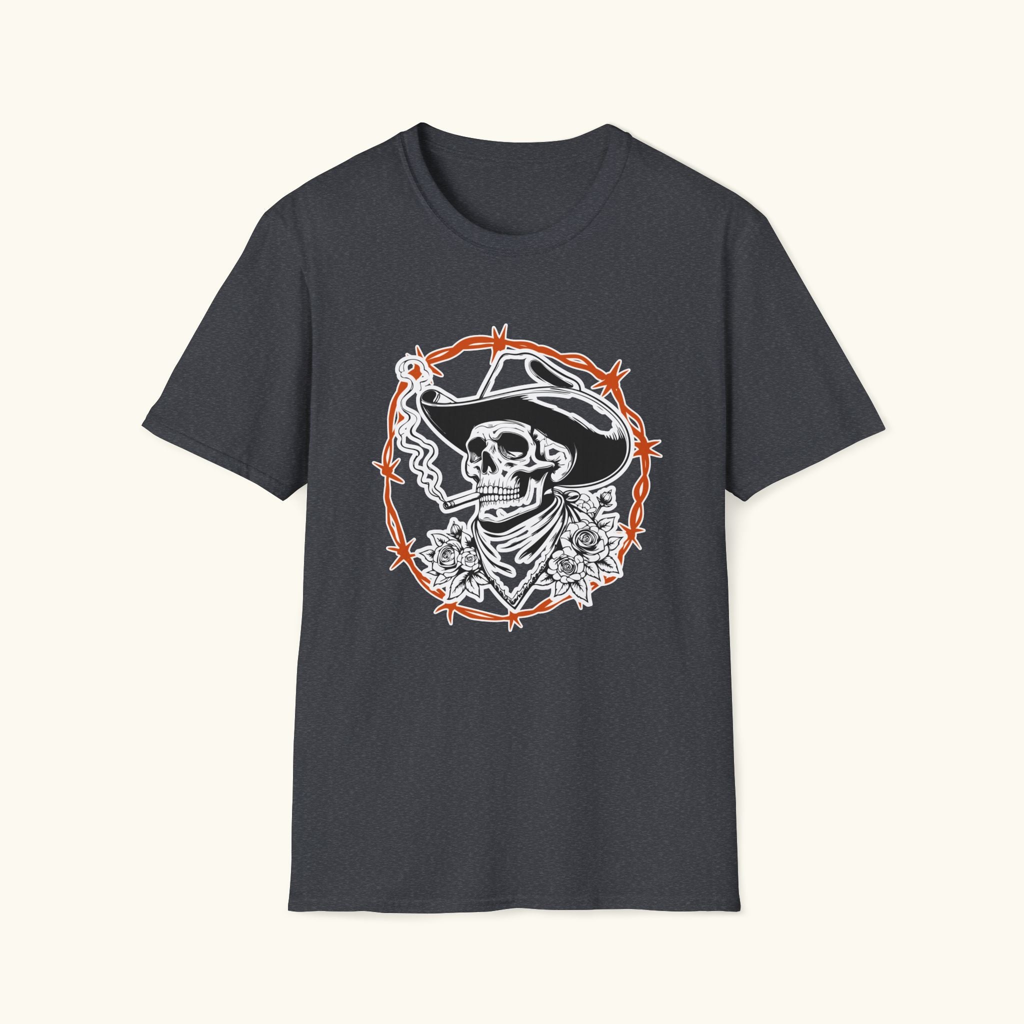 Smoking Cowboy Skull T-Shirt