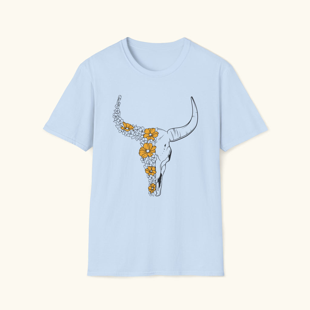 Floral Cow Skull T-Shirt