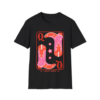 Queen of Boots T-Shirt | Western Style Tee for Festivals, Casual Wear, Gift, Summer Outing, Rodeo